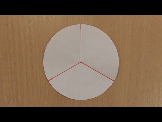 Как разделить круг на ТРИ Части, без Линейки и Циркуля; How to split a circle into three parts