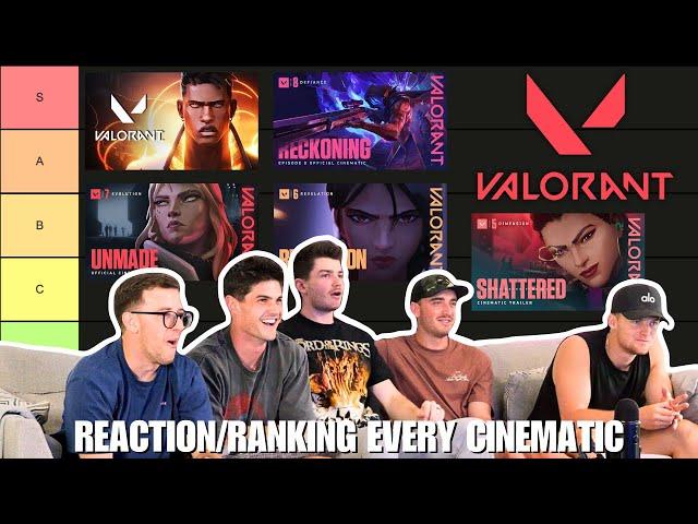 New Valorant Players React/Rank EVERY Valorant Cinematic | REACTION