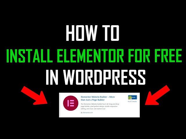 How to install Elementor in Wordpress 2024