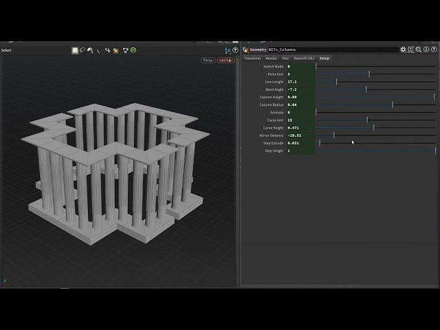 Houdini Procedural Modeling - Columns