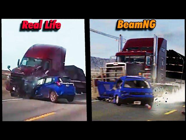 Real Life Crashes vs. BeamNG.Drive | Comparative Compilation #2