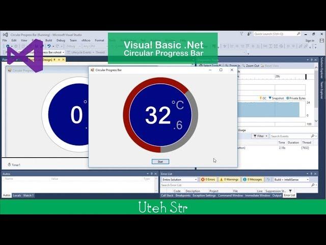 Visual Basic .Net | Circular Progress Bar / Circle Progress Bar