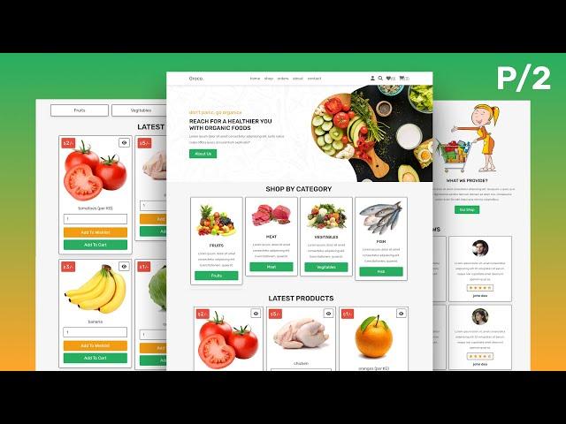 Complete Responsive Grocery Store Website Design - PHP PDO - Login & Register