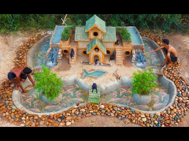 Rescue Fish From dry Up Place & Build Fish Pond Around Puppy's Villa