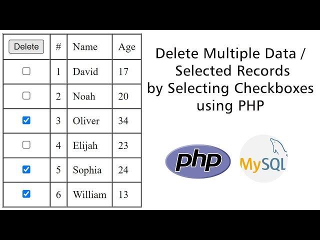 Delete Multiple Records In MySQL By Selecting Checkbox Using PHP