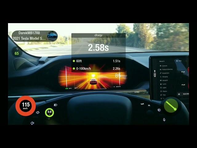 0-250 km/h in Telsa Model S Plaid