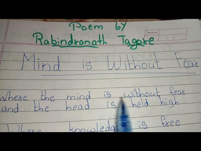 Poem by Rabindranath Tagore -- Mind is without Fear || treyankush learning