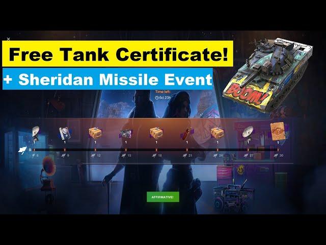 NEW Tank Quest & Sheridan Event - Fight for Free Tank Certificates! - Live Stream! WoT Blitz