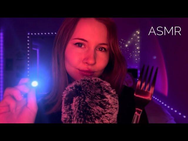 ASMR~Most Tingly Mouth Sounds, Fork Scratching, Hair Clipping, and Light Triggers (Patty's CV!)