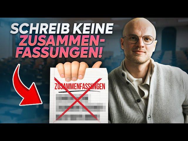 Für Jurastudenten: Schreib keine Zusammenfassungen!