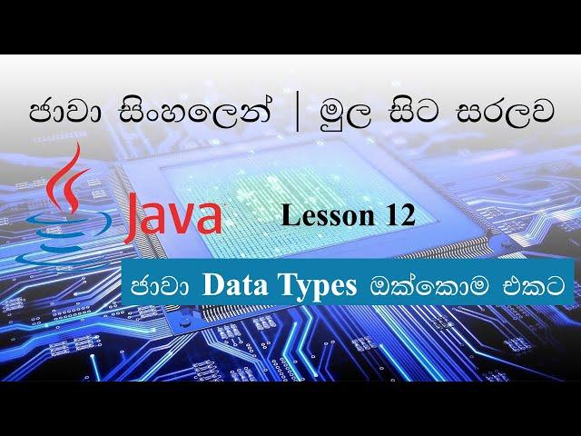 Sinhala Java Lesson 12 Lakshan Rusiru |  All  Data Types in One Code