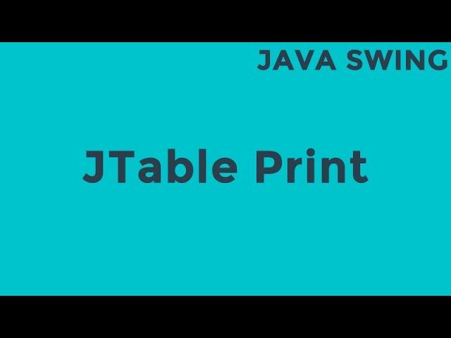 Java JTable Print