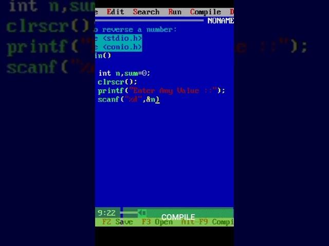 write a program to reverse a number||turbo c||c++