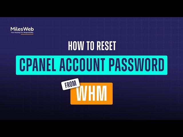 How to Reset Email Account Password from cPanel? | MilesWeb