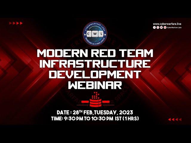 Modern Red Team Infrastructure Development 2023 Edition Webinar