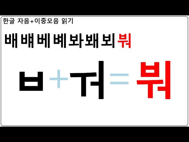 한글공부 - 기본자음 이중모음 함께 읽기 / Learn Korean - Consonants with Diphthong