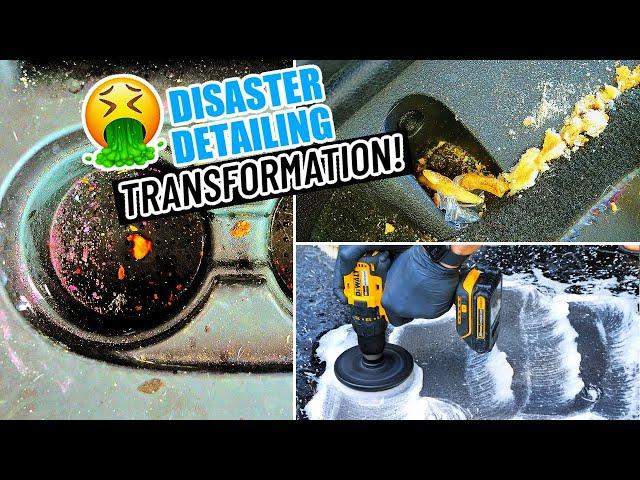 Complete Disaster Full Interior Car Detailing Transformation! DEEP CLEANING A Really NASTY SUV!!