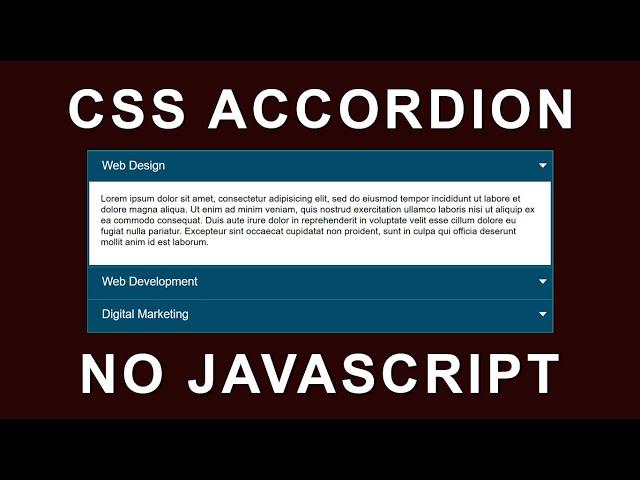 Accordion Menu Using HTML and CSS | Create Accordion Menu without JavaScript