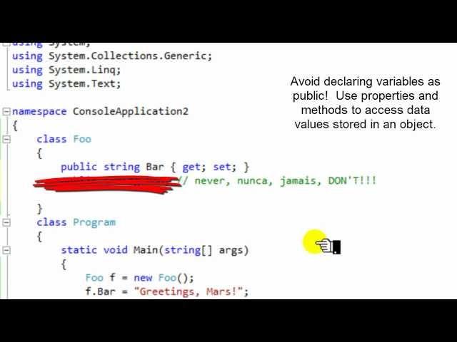 Encapsulation  - C# 3.0 Properties Shortcut and Object-oriented Programming Tutorial