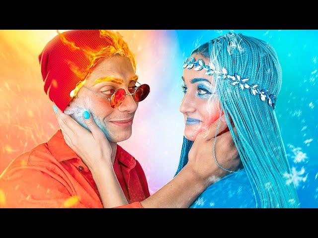 Hot vs Cold Challenge / Boy on Fire vs Icy Girl