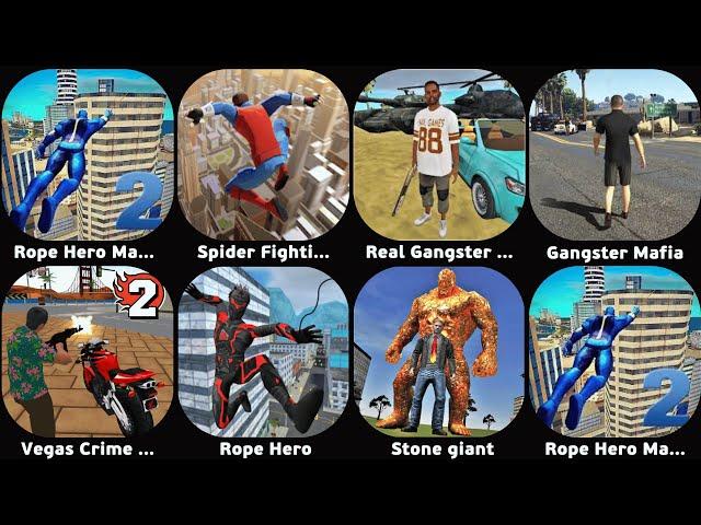 Rope Hero Mafia City Wars,Spider Fighting,Real Gangster Crime,Gangster Mafia,Vegas Crime Simulator 2