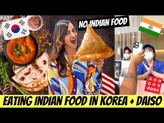 Eating only Indian FOOD Challenge in KOREA + DAISO Tour & Shopping 