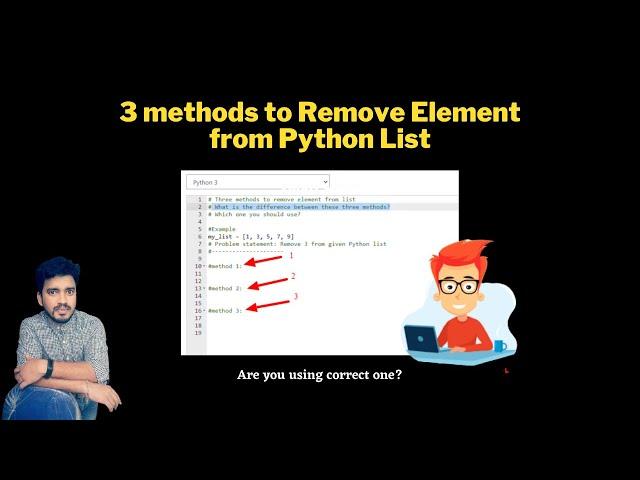 [3 Ways] How to remove element/item from Python list? Difference Between remove, del and pop?