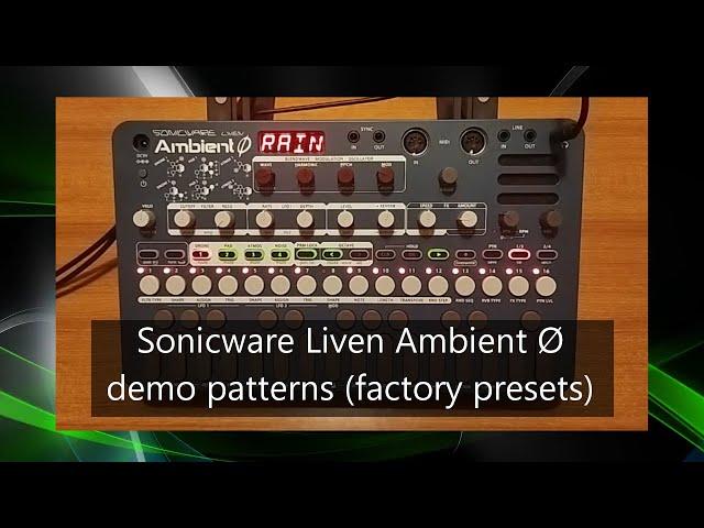 Sonicware Liven Ambient Ø - demo patterns (factory presets) - no talking