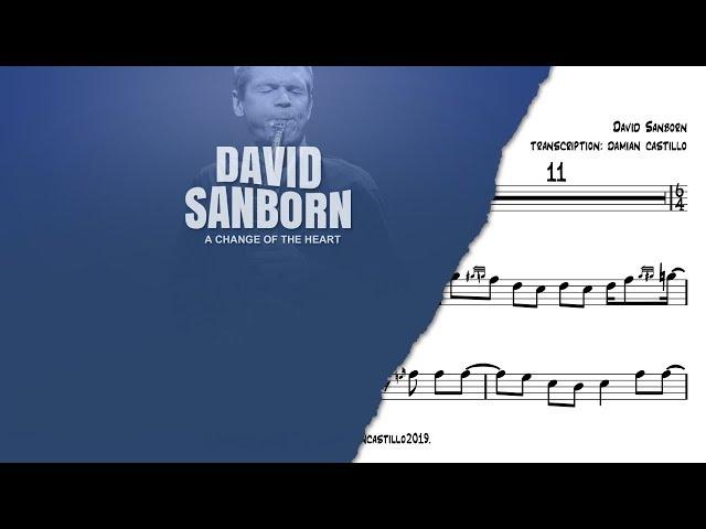 "The Dream" - David Sanborn - Alto Sax Transcription 