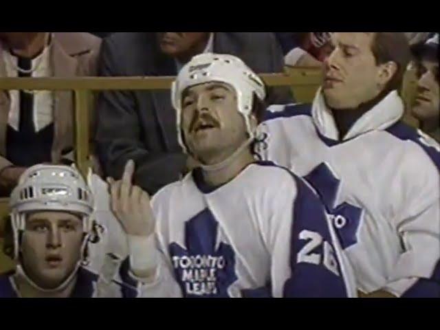 Bob Cole Borje Salming 1986 Toronto Maple Leafs Game #3 Norris Division Semi-Finals