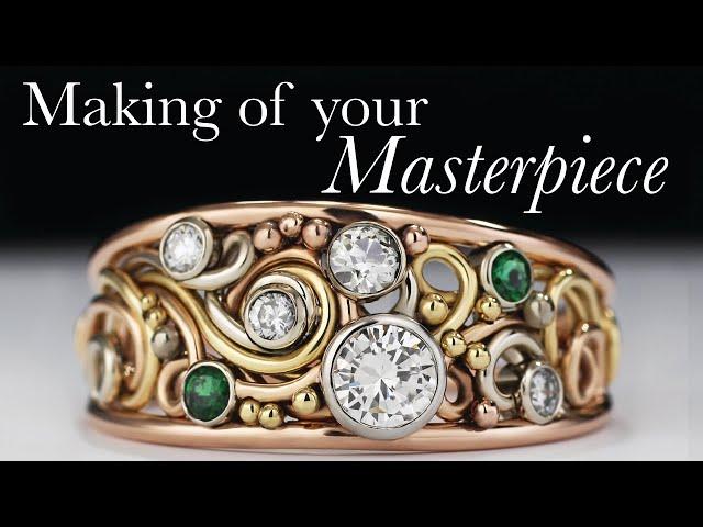 Making A Custom 14k Gold Swirl Ring - Artisan Swirl Rings and Mother's Rings - Todd Alan