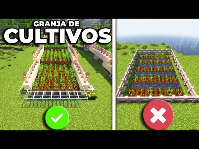 Granja de CULTIVOS AUTOMÁTICA para Minecraft 1.21/1.20 |Java y Bedrock|🟢