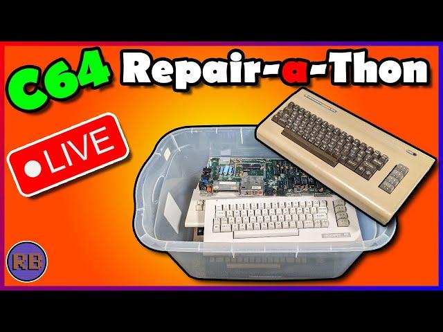 Repairing a Bin Full of Dead Commodore 64s - Live!