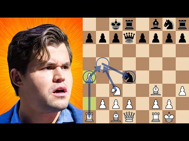 Carlsen's Scandinavian caught by the Fishing Pole in 18 moves!!