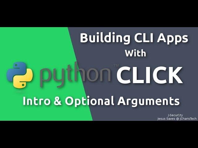 Python Click Tutorials-  Intro and Options (Build A Command Line Application with Click)