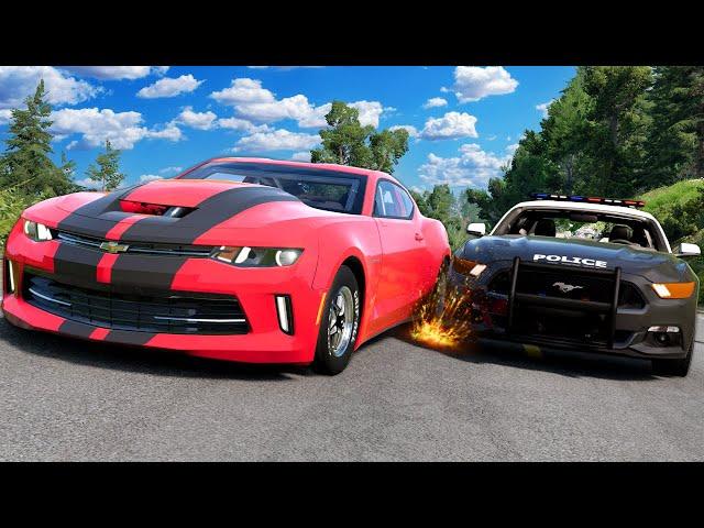 STREET RACING Turns into High-Speed Police Chase in BeamNG Drive Mods!