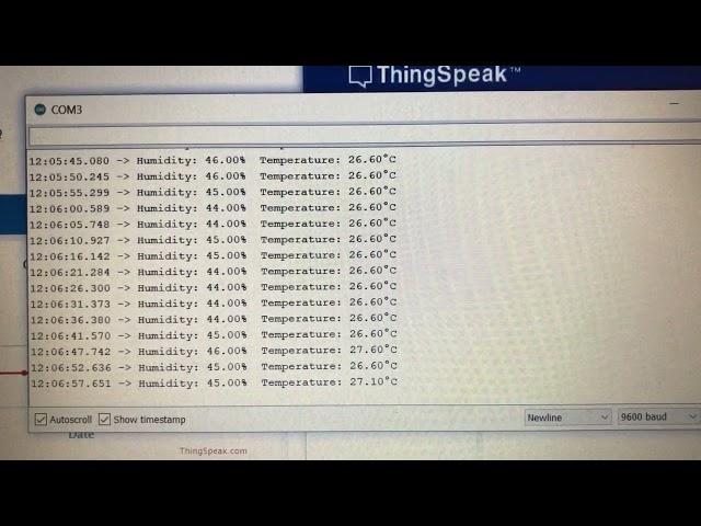 ESP32: Uploading Temperature and Humidity Values using DHT11 to ThingSpeak