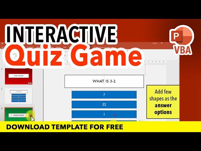 How to create an interactive quiz game in PowerPoint Tutorial