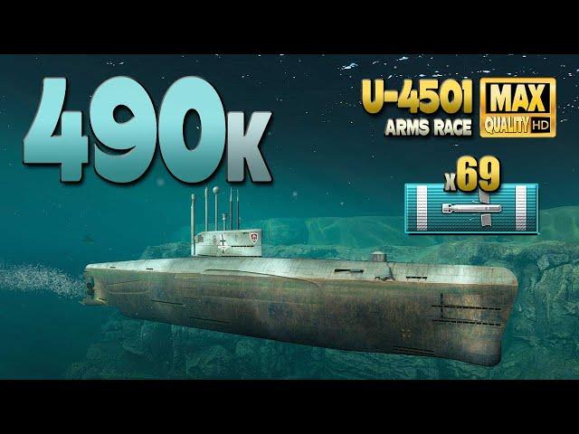 Submarine U-4501: Insane 490000 damage game - World of Warships