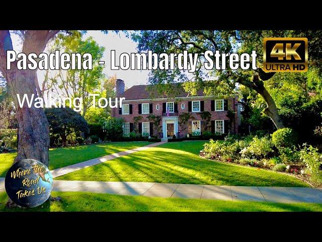 [4K] Pasadena, CA - Lombardy Street Architectural Walking Tour - WITH CAPTIONS