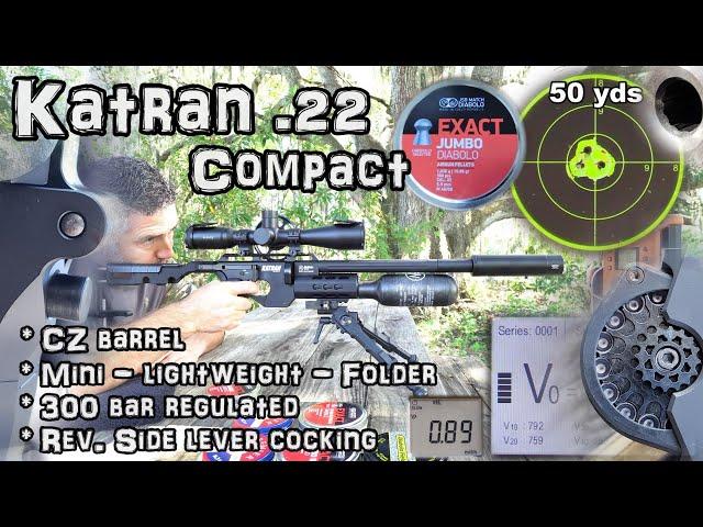 Katran Compact .22 Air Rifle (Review) + 50 & 100 Yard Accuracy TEST - AirMaks Regulated PCP Airgun