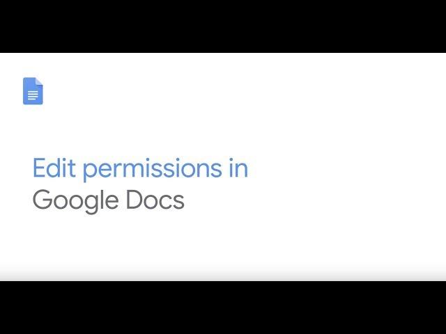 Edit permissions in Google Docs