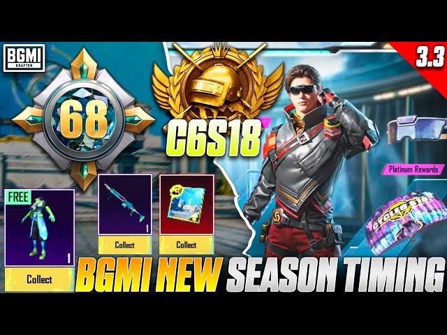 OFFICIAL BGMI NEW C6S18 SEASON AND CYCLE TIMING || NEW TIER REWARDS & SEASON COLLECTION REWARDS.