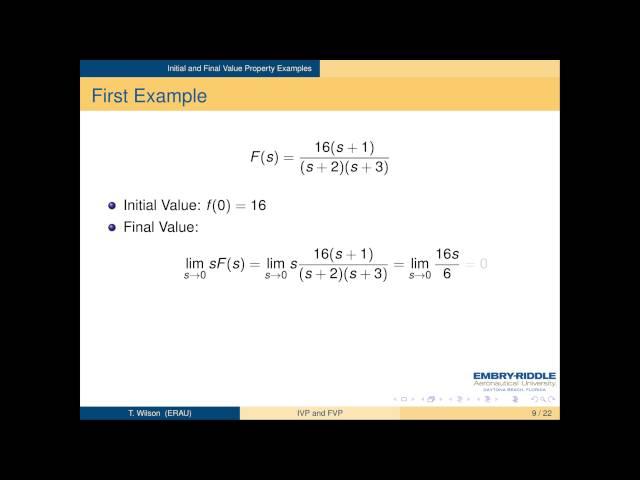 Initial and Final Value Properties