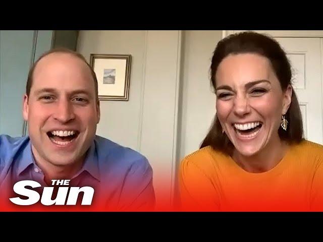 Prince William and Kate Middleton speak to children of key workers at school via video call