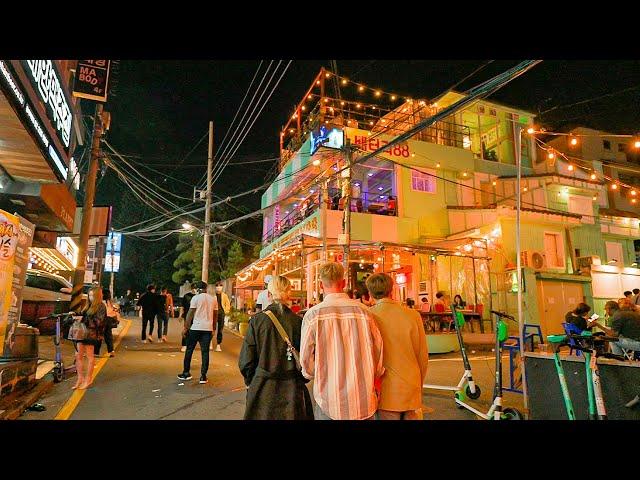 [4K HDR] Lively Saturday Night Hongdae Seoul City of Mine Walking Tour