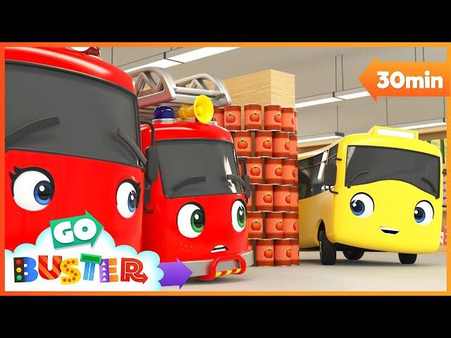 Buster's Trip to the Supermarket | +30 Minutes of Kids Cartoons | Go Buster