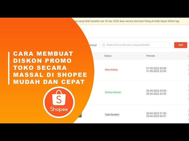 Cara Membuat Diskon Promo Toko di Shopee secara Massal Cepat dan Mudah