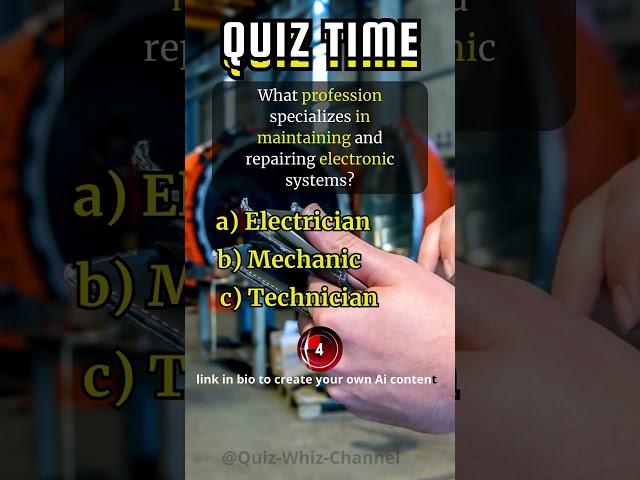 Do you know who repairs electronic systems? #quiz #quizwhizchannel