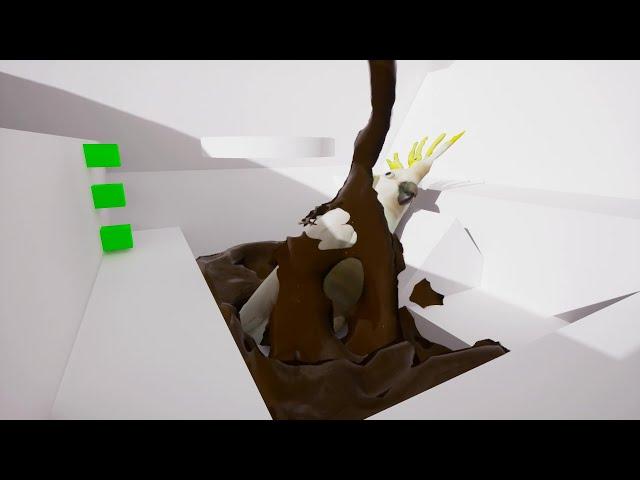 Chocolate Bird in Unreal Engine 5 (niagara fluid demo)